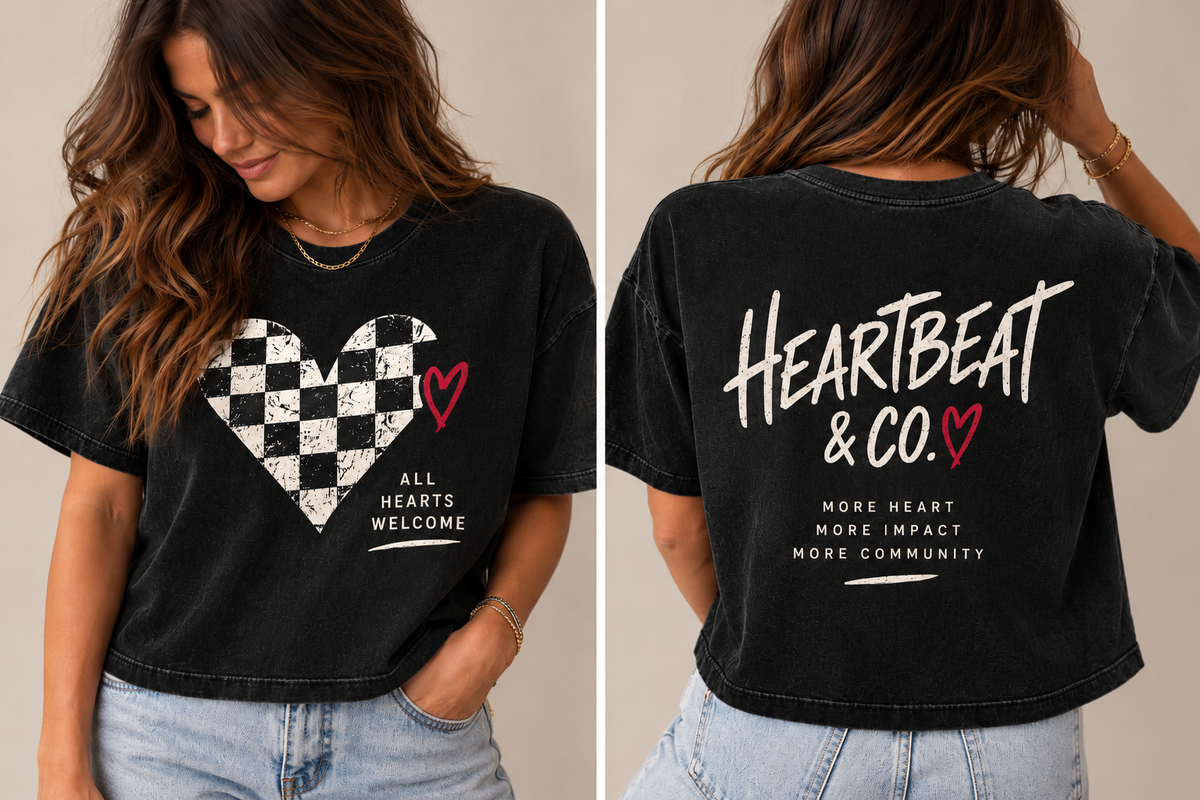 Checker All Heart Welcome Women's Boxy Tee